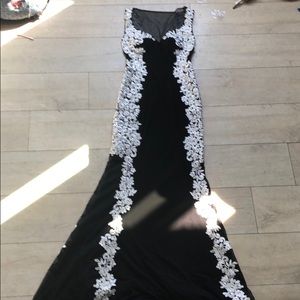 Black and white prom dress